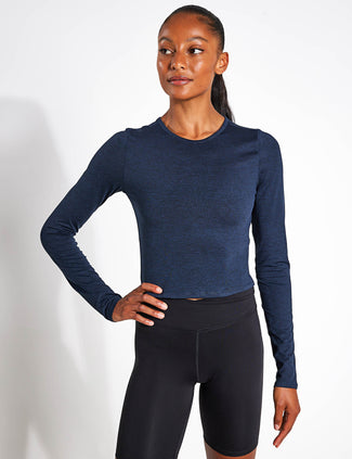 ReSet Cropped Long Sleeve - Midnight