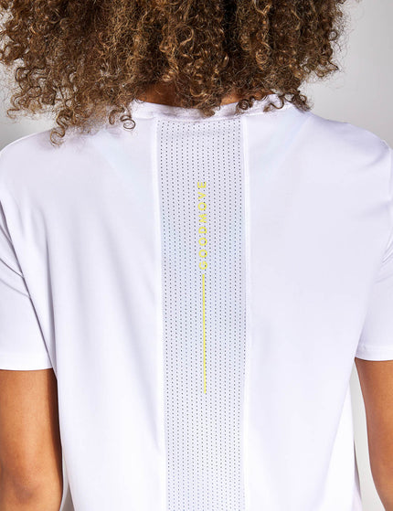 Goodmove Scoop Neck Mesh Back T-Shirt - Whiteimages3- The Sports Edit