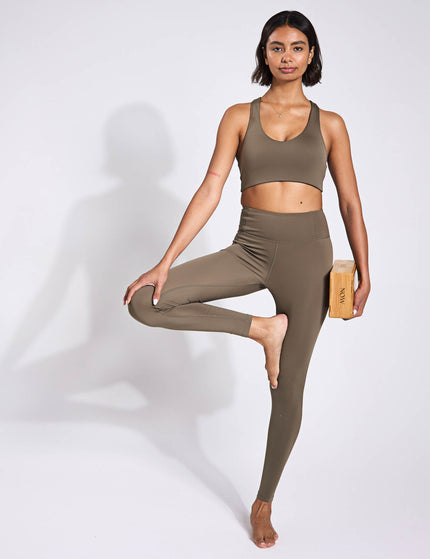 Girlfriend Collective FLOAT High Waisted Legging - Cured Greenimages4- The Sports Edit