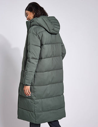 Long Puffer Jacket - Thyme