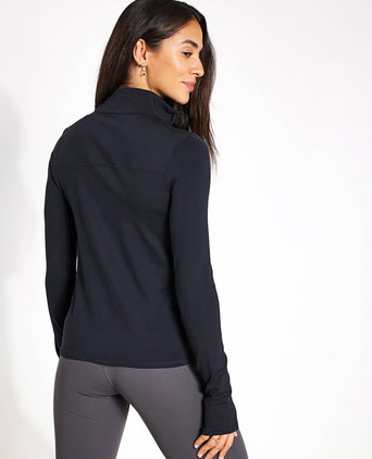 ReSet Mock Neck Half Zip - Black
