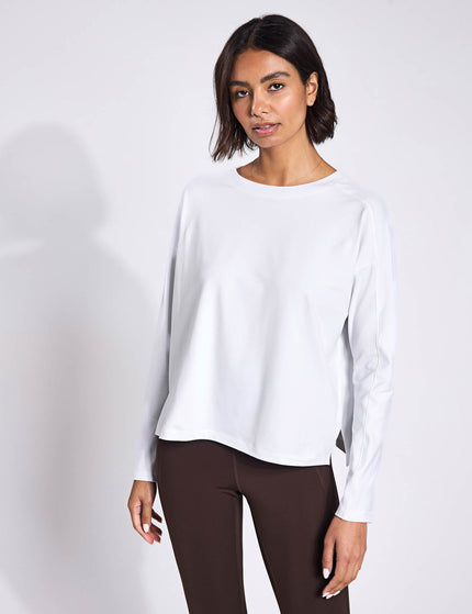 Girlfriend Collective ReSet Long Sleeve Tee - Whiteimages1- The Sports Edit