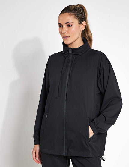 Girlfriend Collective Sideline Full-Zip Windbreaker - Blackimages1- The Sports Edit