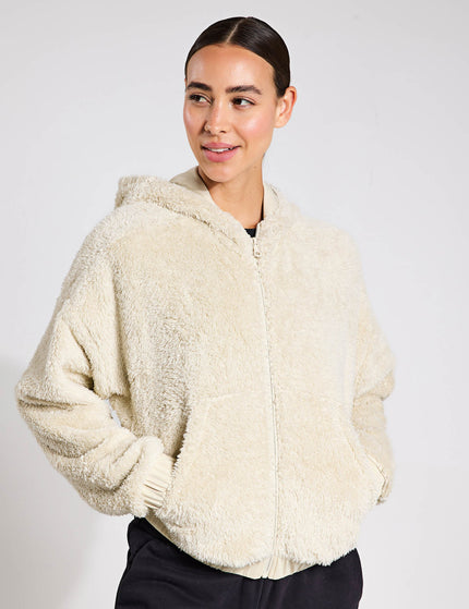 Girlfriend Collective Recycled Fleece Bomber - Sandstoneimages1- The Sports Edit