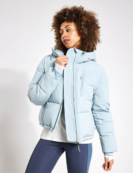 Goodmove Stormwear Hooded Cropped Puffer - Light Mintimages1- The Sports Edit