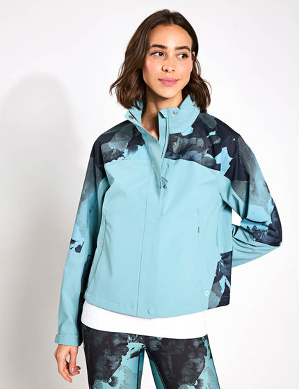 Goodmove Waterproof Hooded Cropped Sports Jacket - Dusted Aquaimages1- The Sports Edit