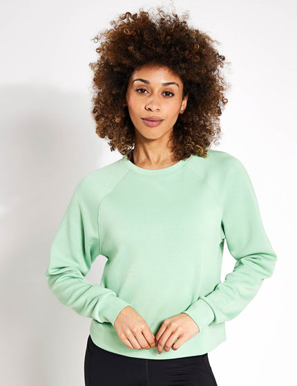 Goodmove Scoop Neck Relaxed Crop Yoga Sweatshirt - Pale Leafimages1- The Sports Edit