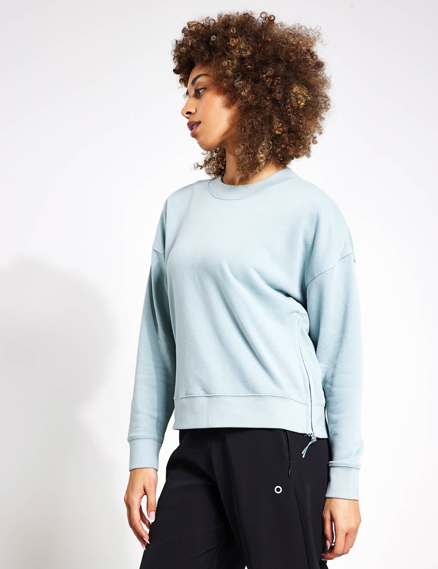 Goodmove, Cotton Rich Mesh Panel Sweatshirt - Mint