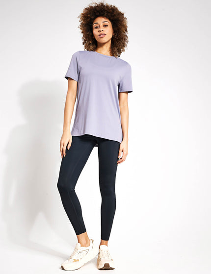 Goodmove Scoop Neck Mesh Back T-Shirt - Lavender Greyimages4- The Sports Edit