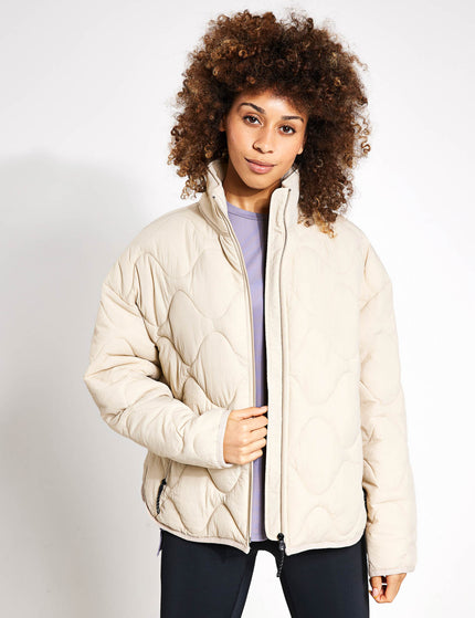 Goodmove Packaway Quilted Funnel Neck Jacket - Beigeimages1- The Sports Edit