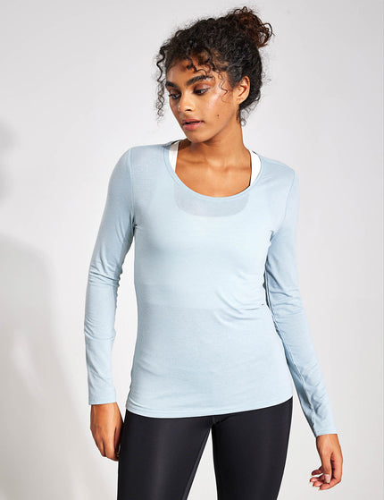 Goodmove Scoop Neck Ruched Back Yoga Top - Light Mintimages1- The Sports Edit