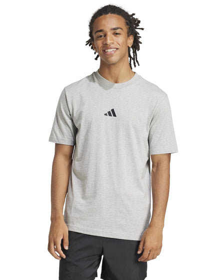 adidas Essentials Small Logo Pure Cotton T-Shirt - Greyimages1- The Sports Edit