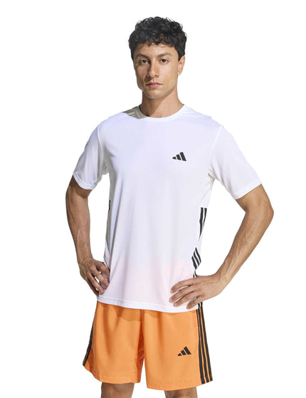 adidas Workout Essentials Base 3-Stripes T-Shirt - White/Blackimages1- The Sports Edit