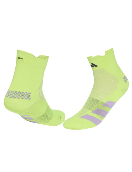 adidas Running Adizero Quarter Sock -Solar Yellow/Aurora Plumimages2- The Sports Edit