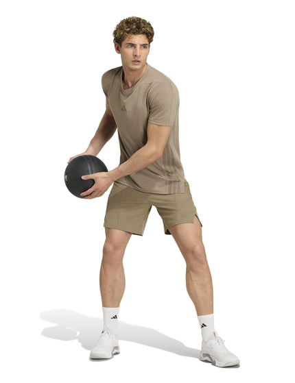 adidas Designed for Training Workout Shorts - Khaki Siximages6- The Sports Edit