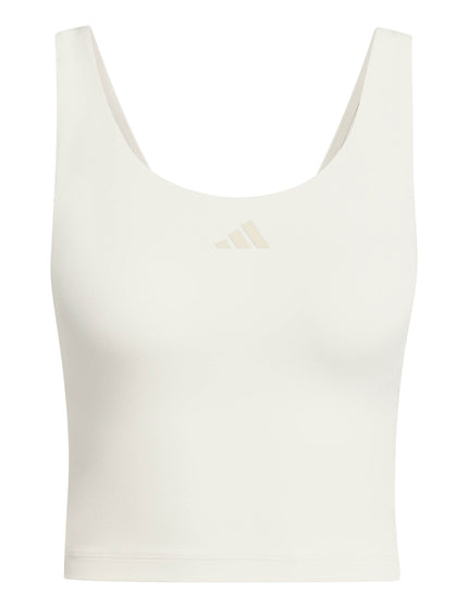 adidas 3 Stripes Studio All Me Light Support Tank Top - Chalk Whiteimages6- The Sports Edit