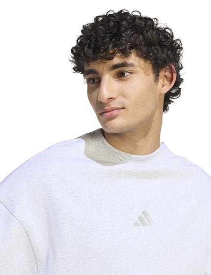 adidas KIT Small Logo Sweatshirt - Light Grey Marlimages4- The Sports Edit