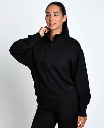 Oxford Zip Sweat - Black