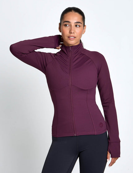 Lilybod Zuri Contoured Zip Thru Top - Ox Plumimages1- The Sports Edit