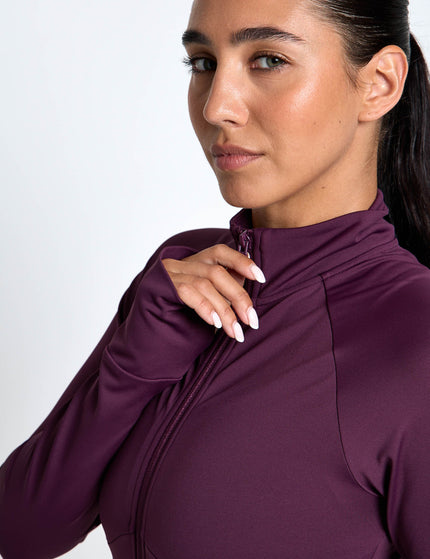 Lilybod Zuri Contoured Zip Thru Top - Ox Plumimages3- The Sports Edit