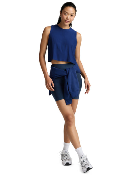 Beyond Yoga Featherweight Minimal Cropped Tank - Marine Blue Heatherimages3- The Sports Edit