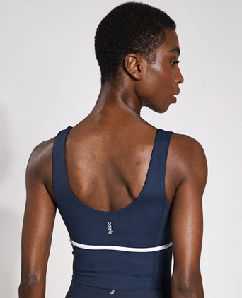 Ava Sports Bra - Navy/White