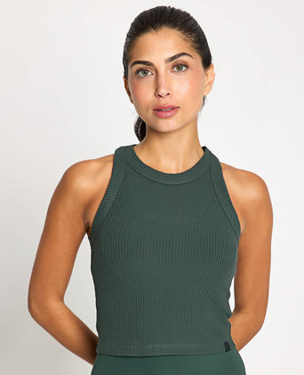 Harmony Ribbed Tank - Deep Green