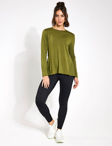 Lilybod Kendall Long Sleeve Top - Army Greenimages4- The Sports Edit