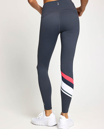 No Limits Legging - Charcoal/Coral