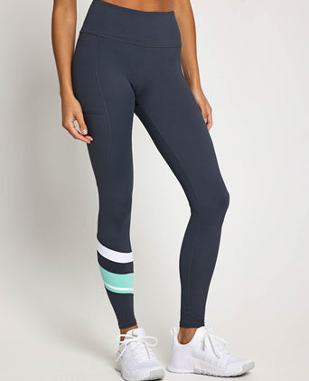 No Limits Legging - Charcoal/Teal