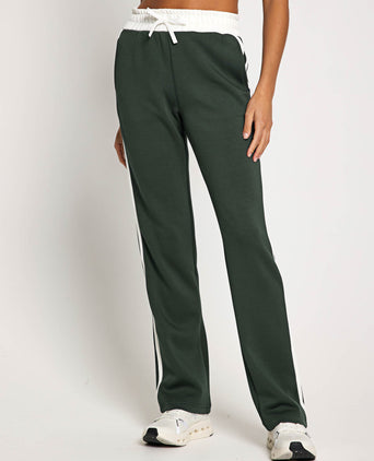 Nikki Wide Leg Jogger - Deep Green