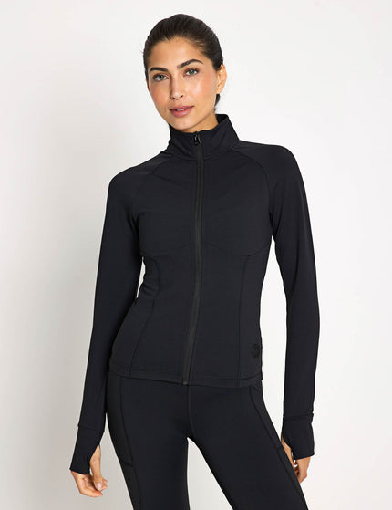 Lilybod Zuri Contoured Zip Thru Top - Blackimages1- The Sports Edit