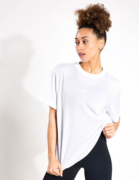 Nike One Relaxed Dri FIT Short Sleeve Top White The Sports Edit