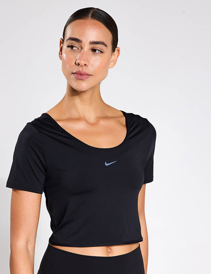 Nike One Classic Dri-FIT Short-Sleeve Cropped Twist Top - Black/Whiteimages2- The Sports Edit