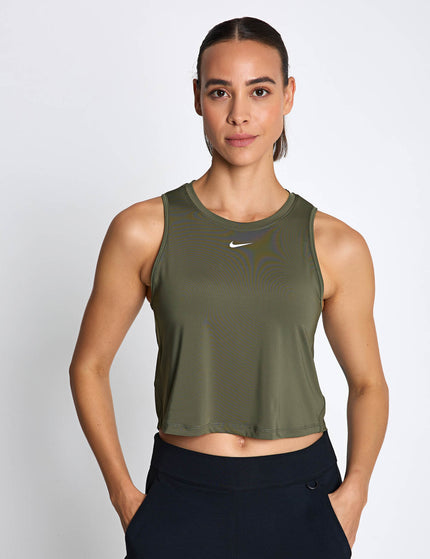 Nike One Classic Dri-FIT Cropped Tank - Medium Olive/Whiteimages1- The Sports Edit