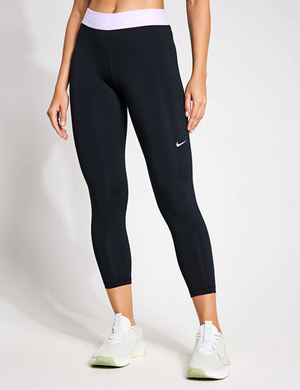 Nike Pro 365 Cropped Mesh Panel Leggings - Black/Lilac Bloom/Whiteimages1- The Sports Edit