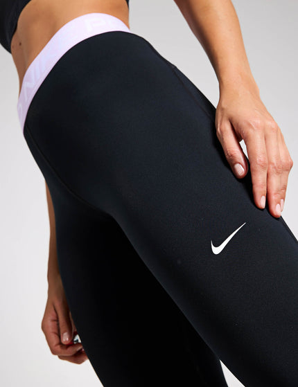 Nike Pro 365 Cropped Mesh Panel Leggings - Black/Lilac Bloom/Whiteimages4- The Sports Edit