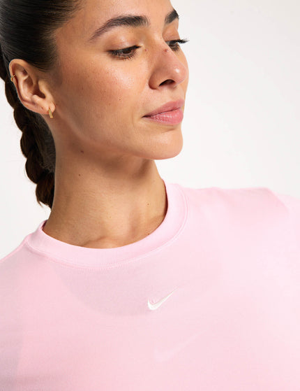 Nike Sportswear Chill Knit Cropped T-Shirt - Medium Soft Pink/Sailimages3- The Sports Edit