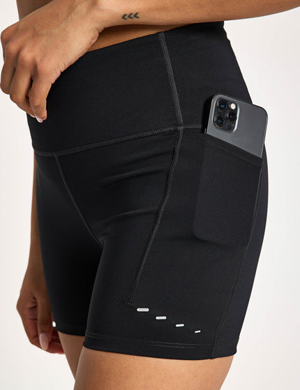 Nike Swift High Waisted 4" Tight Running Shorts - Black/Reflective Silverimages3- The Sports Edit