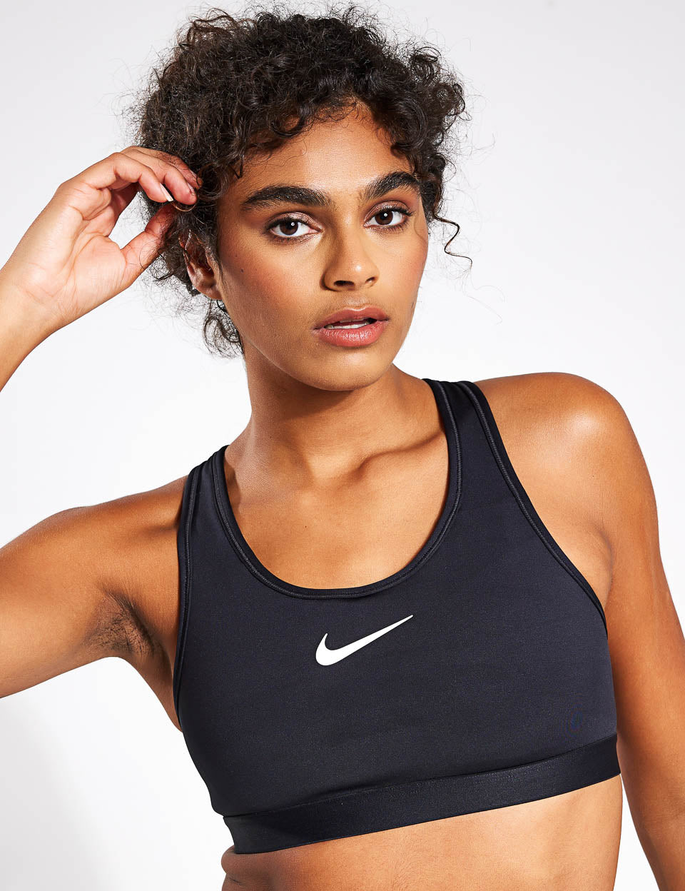 Buy Nike White Medium Swoosh Support Padded Vest With Built In Sports Bra  from the Next UK online shop
