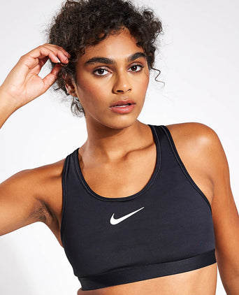 Swoosh High Support Bra - Black/Iron Grey/White