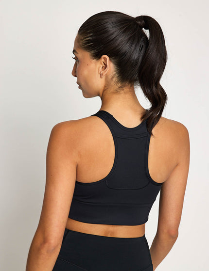 Nike Swoosh Pocket Medium-Support Sports Bra - Black/Whiteimages2- The Sports Edit