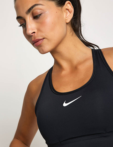 Nike Swoosh Pocket Medium-Support Sports Bra - Black/Whiteimages3- The Sports Edit