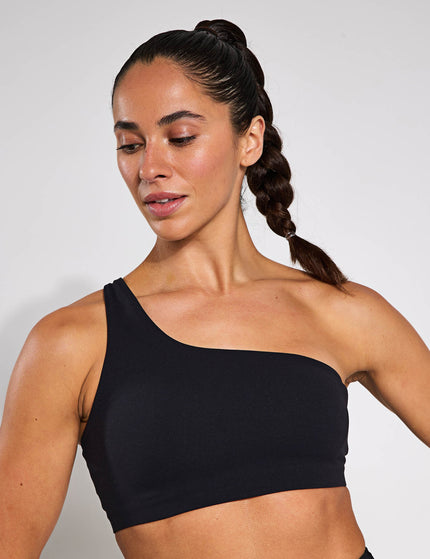 Nike Zenvy Asymmetrical Light-Support Sports Bra - Blackimages3- The Sports Edit