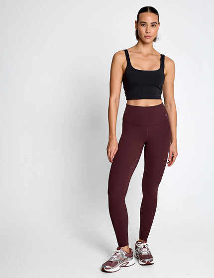 Nike Zenvy High Waisted Leggings - Burgundy Crush/Blackimages5- The Sports Edit