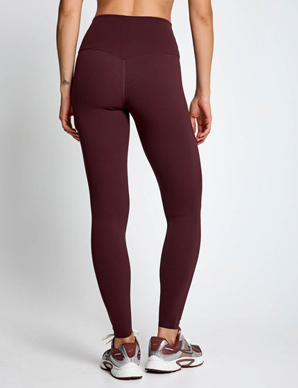 Nike Zenvy High Waisted Leggings - Burgundy Crush/Blackimages2- The Sports Edit