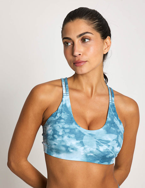 Nike | Zenvy Light Printed Bra - Smokey Blue/White | The