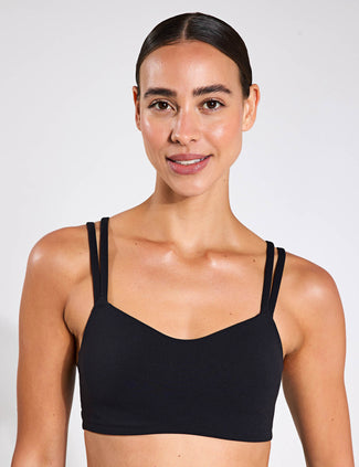 Zenvy Strappy Sports Bra - Black/Sail