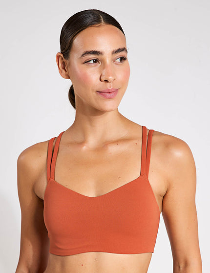 Nike Zenvy Strappy Sports Bra - Burnt Sunrise/Whiteimages1- The Sports Edit