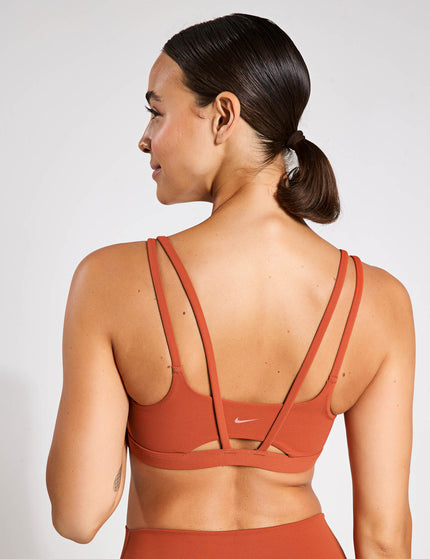 Nike Zenvy Strappy Sports Bra - Burnt Sunrise/Whiteimages2- The Sports Edit